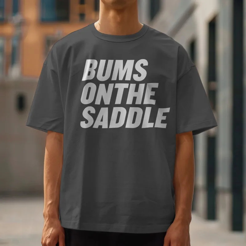 BUMSONTHESADDLE T-shirt (Grey/White)