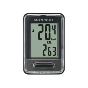 Cateye Velo 9 Cyclocomputer (Black)