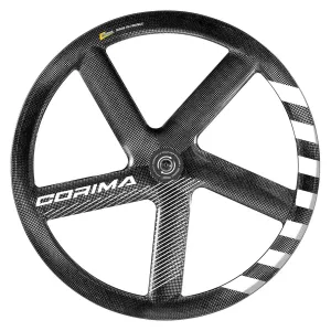 Corima 5 Spoke 47 Carbon Track Wheel (Black/White Stripes)
