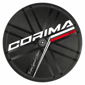 Corima WS TT C  Tubeless Ready Carbon Rim Brake Wheel (Black with White Decals)