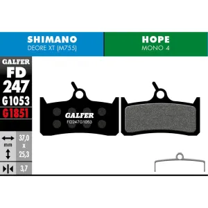 Galfer FD247 Brake Pads Shimano Deore XT (M755) Hope Mono M4