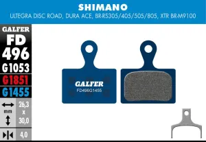 Galfer FD496 Brake Pads Shim Road XTR BR-M9101
