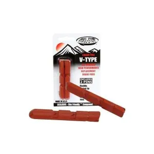 Kool Stop V-Type Rubber Insert Replacement Rim Brake Pads (Salmon)