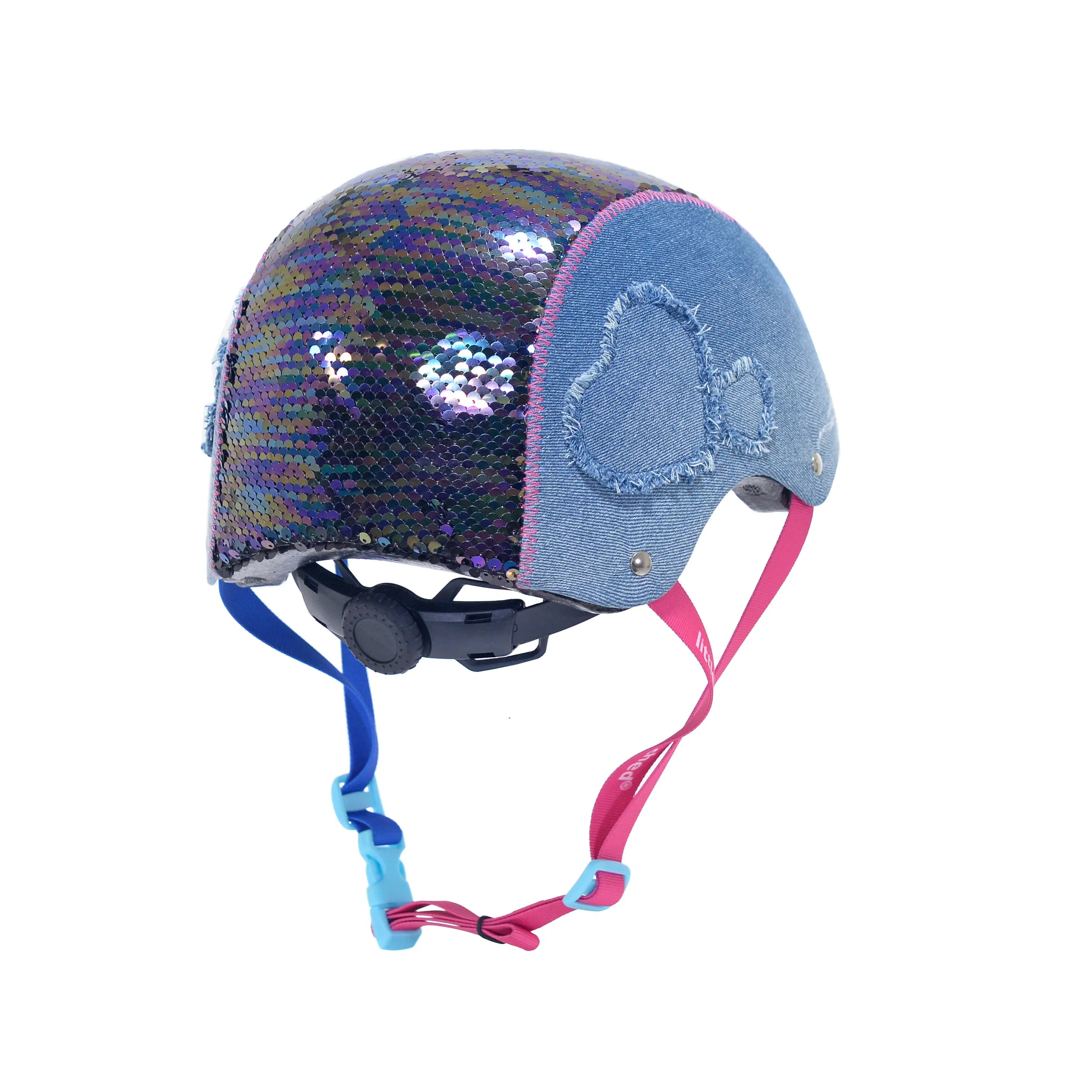 LittleMissMatched® Denim Sequin Youth Helmet