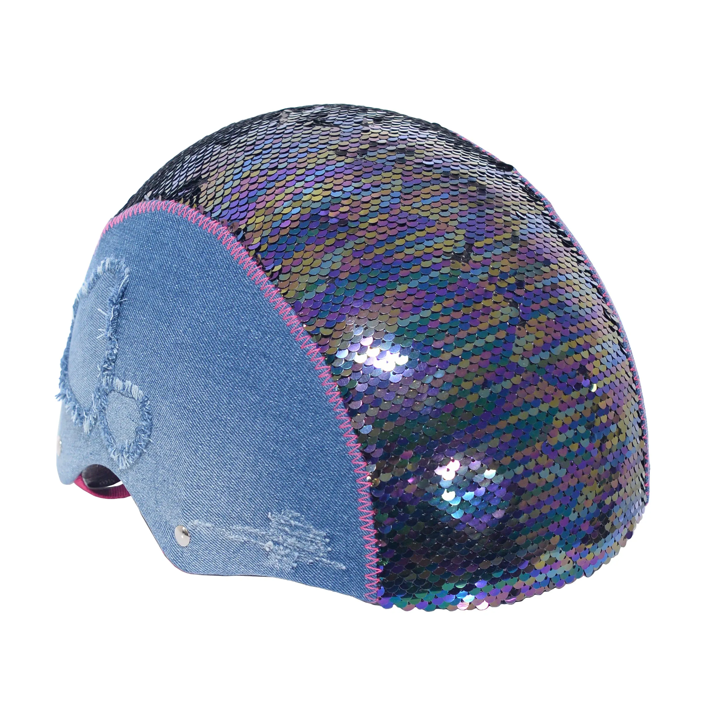 LittleMissMatched® Denim Sequin Youth Helmet