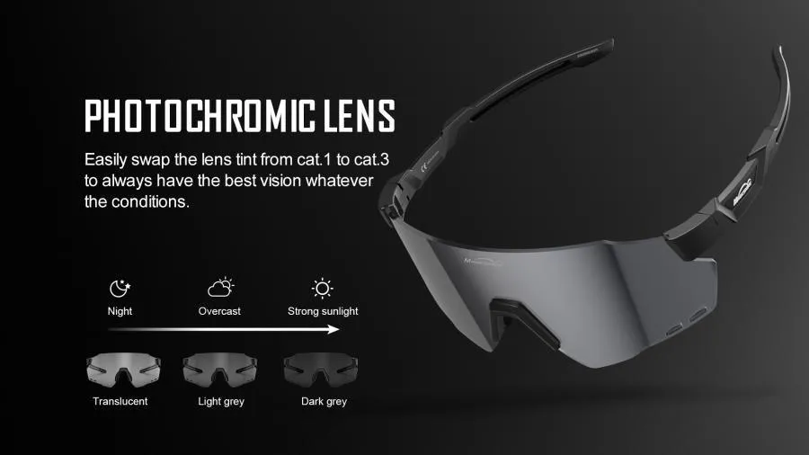 Magicshine Windbreaker Polarized Sport Sunglasses (Black)