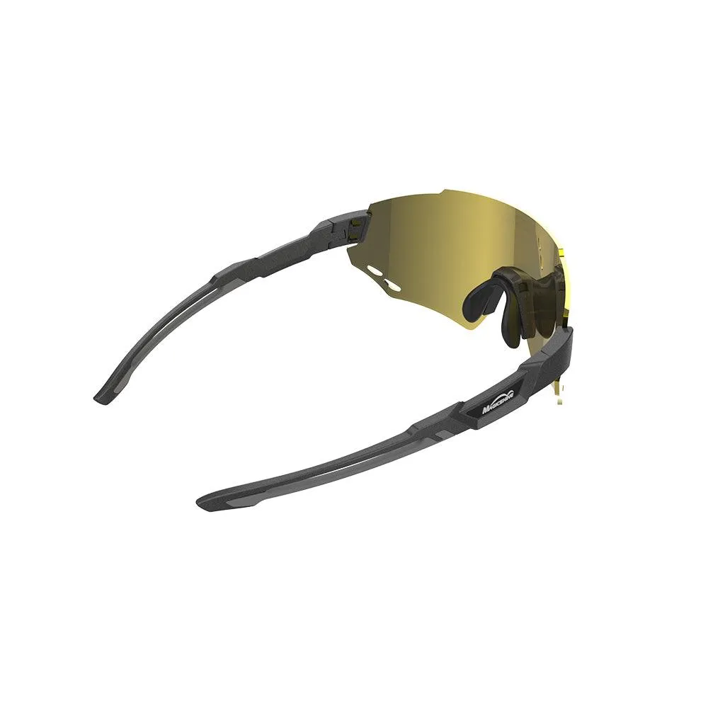 Magicshine Windbreaker Polarized Sport Sunglasses (Gold)