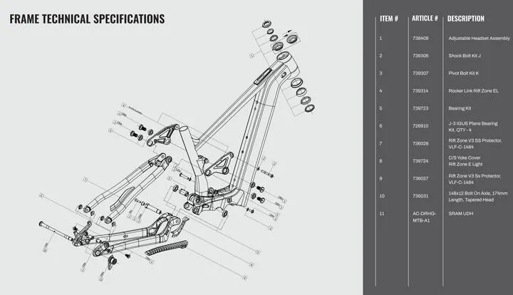 Marin Riftzone EL Shock Bolt Kit J