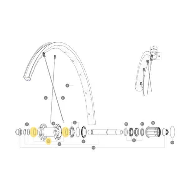 Mavic ID360 Ksyrium SL Rear Wheel Hub Bearings