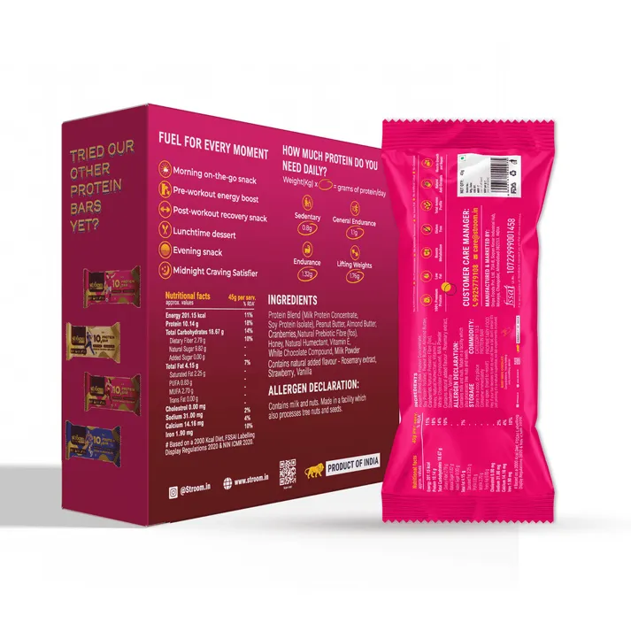 Stroom Berry White Chocolate 10g Protein Bar