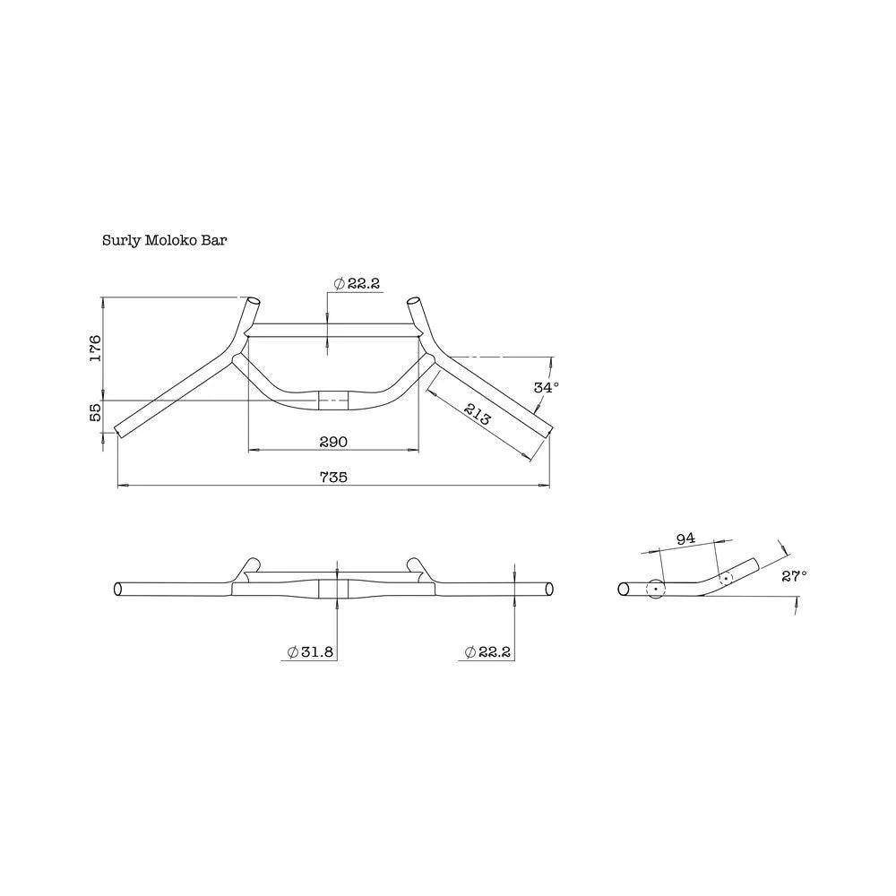 Surly Moloko Urban Handlebar (Black)