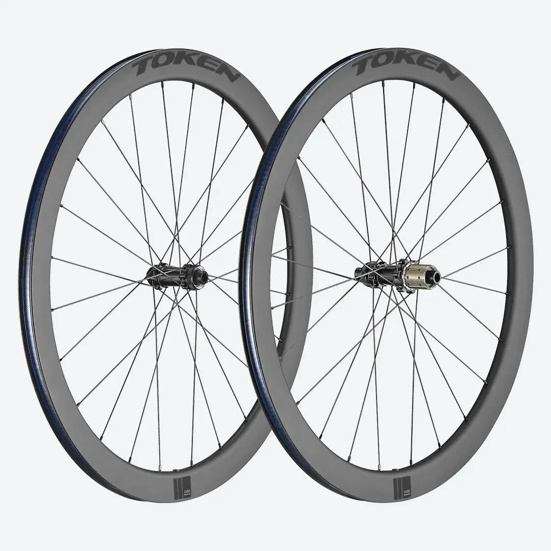 Token Resolute C45D Carbon Tubeless Ready Disc Brake Wheel - Shimano/Sram (Black)