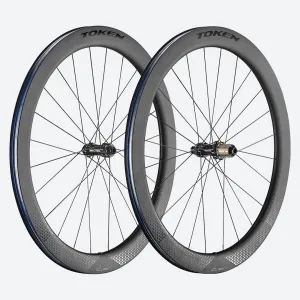 Token Ventous and  Konax Pro Carbon Disc Brake Wheel- Shimano/Sram (Black/White Decal)