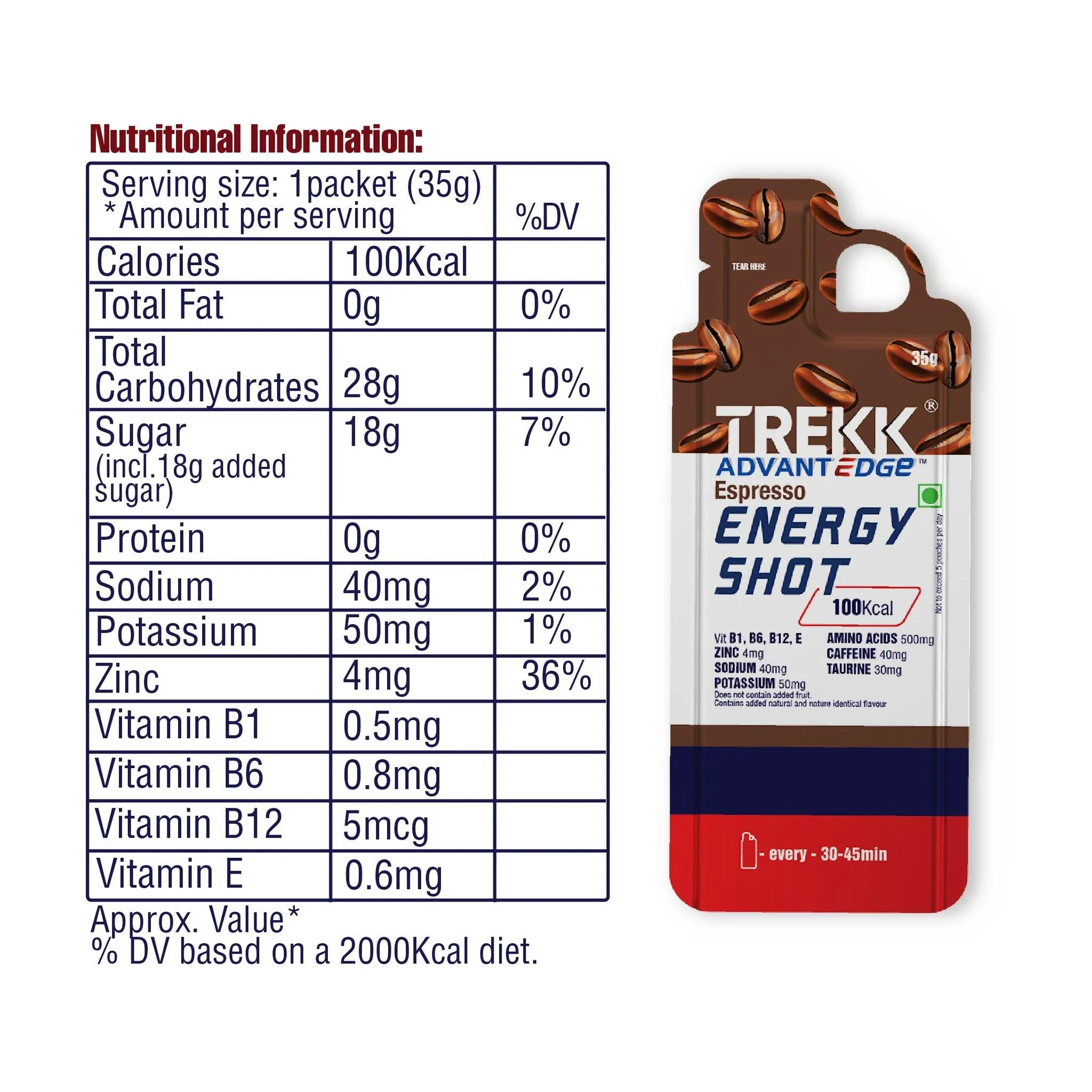 TREKK AdvantEdge Energy Gel (Espresso)