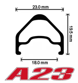Velocity A23 MSW 700c Rim Brake Rims (Black/Silver)