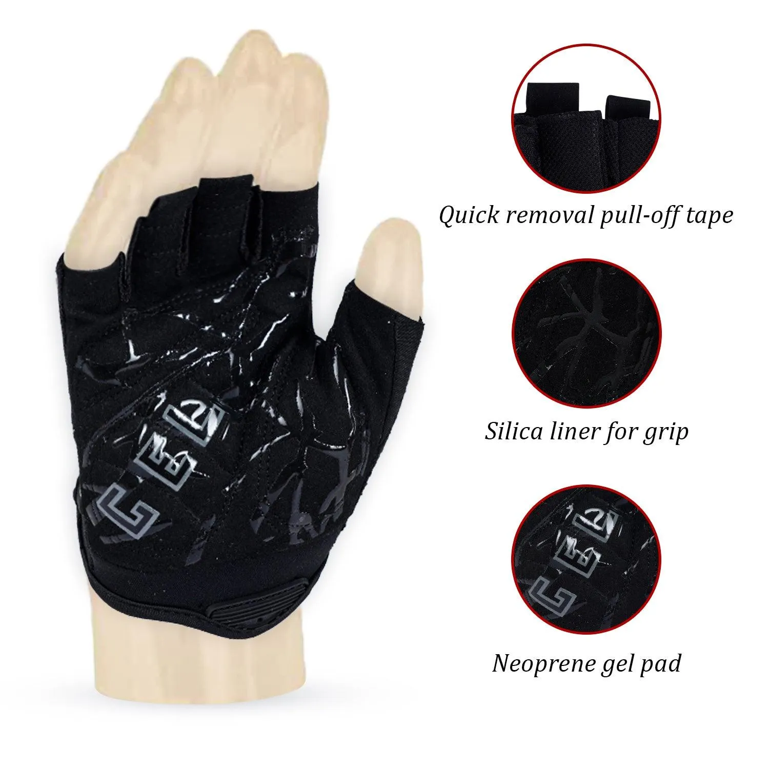 Zakpro Gel Series Unisex Cycling Gloves (Black)
